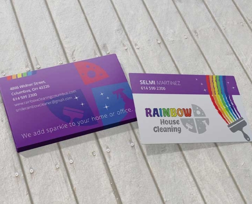 Rainbow House Cleaning Business Card Design